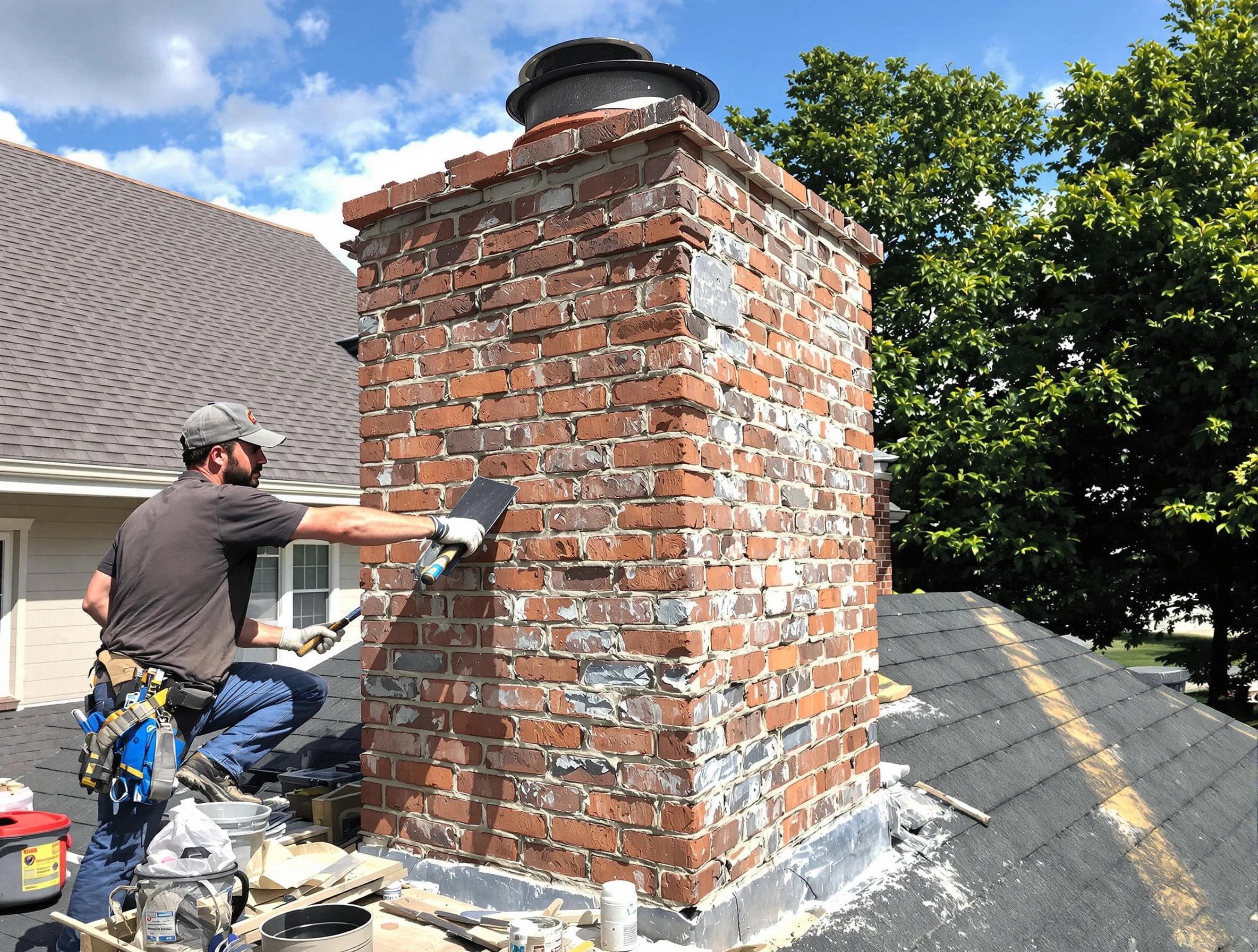 Completed chimney rebuild by Wilkinsburg Chimney Sweep in Wilkinsburg, PA