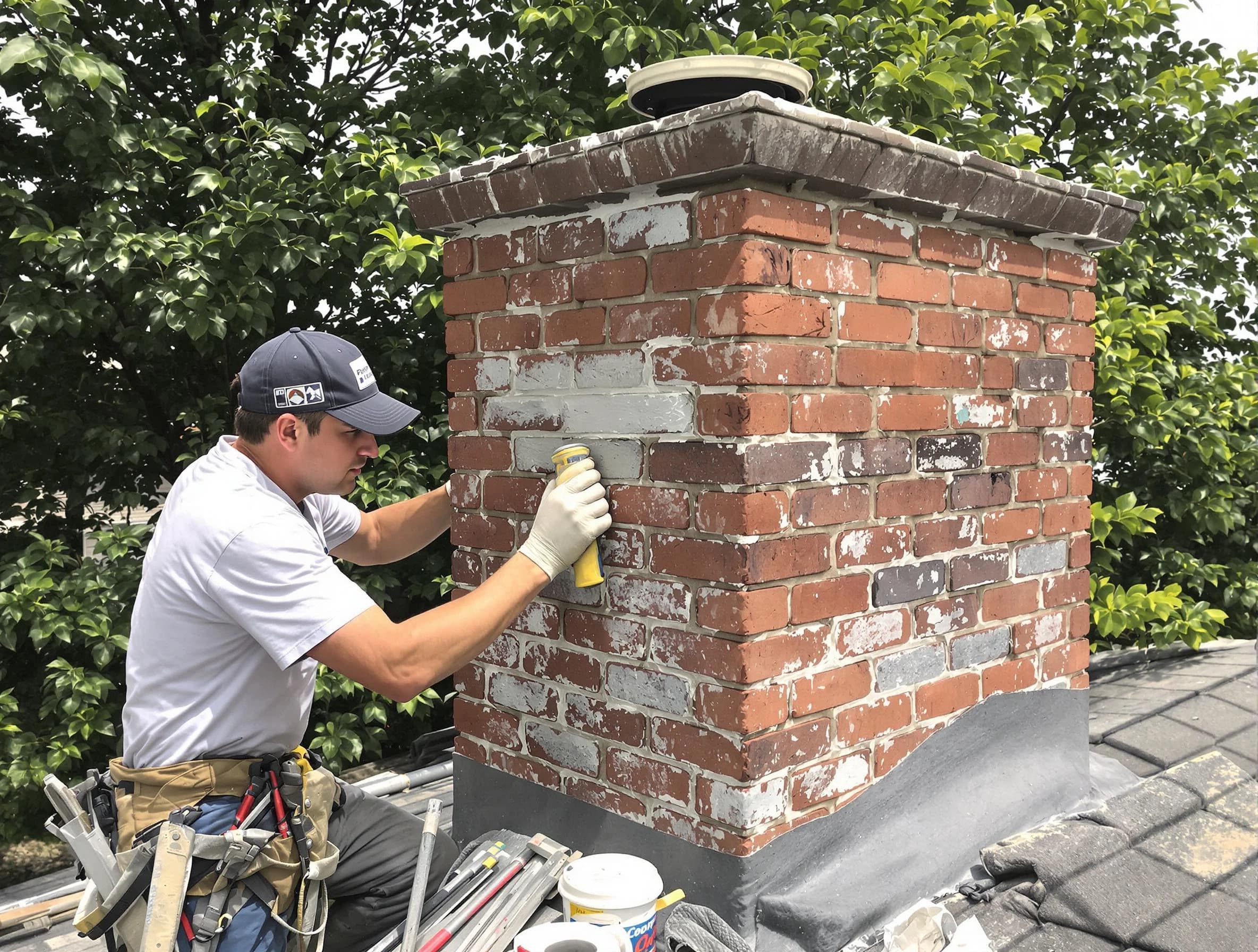 Wilkinsburg Chimney Sweep restoring an aging chimney in Wilkinsburg, PA
