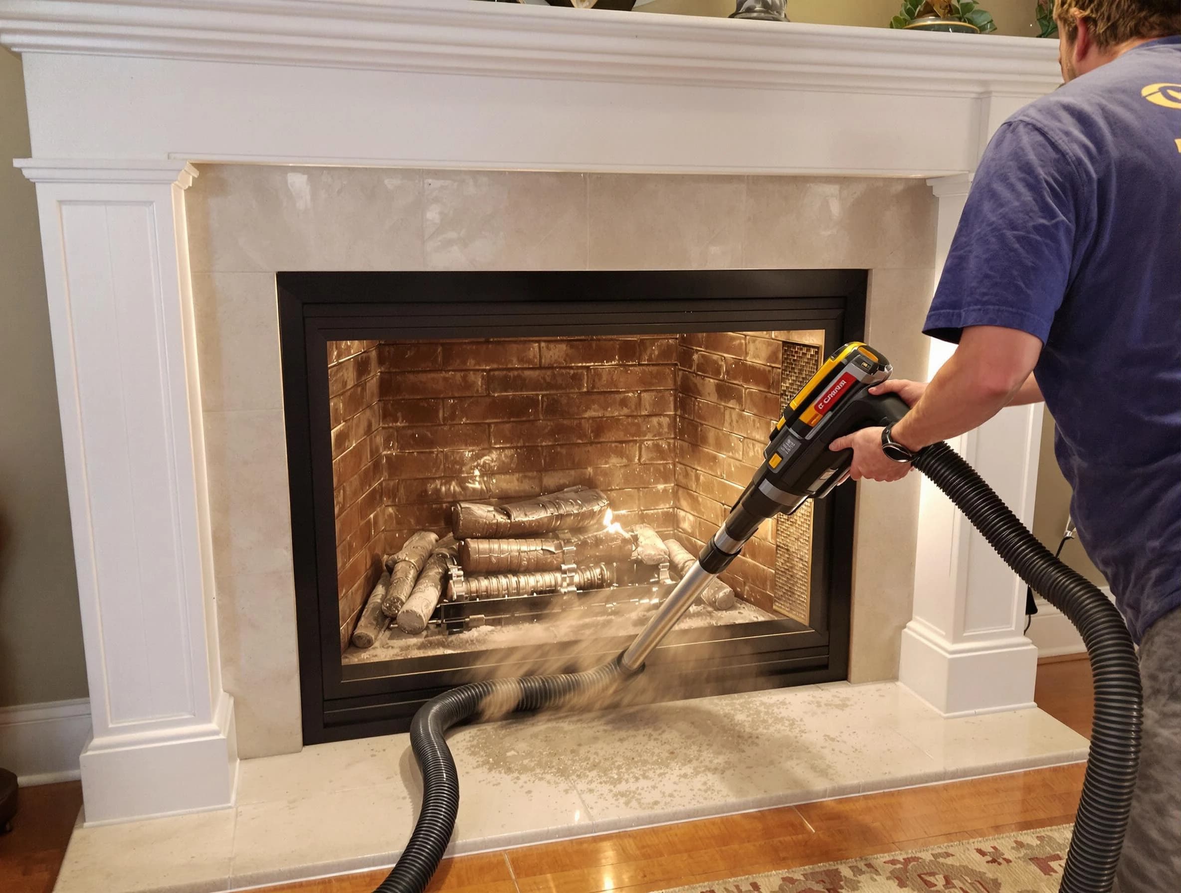 Fireplace cleaning performed by Wilkinsburg Chimney Sweep in Wilkinsburg, PA