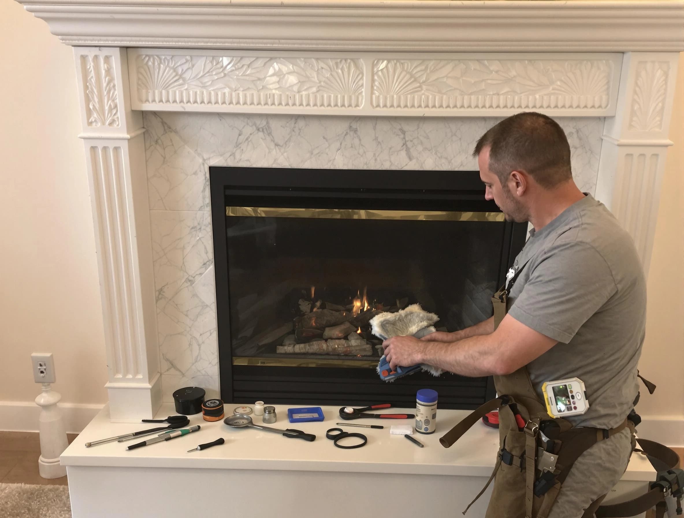 Wilkinsburg Chimney Sweep performing fireplace maintenance in Wilkinsburg, PA