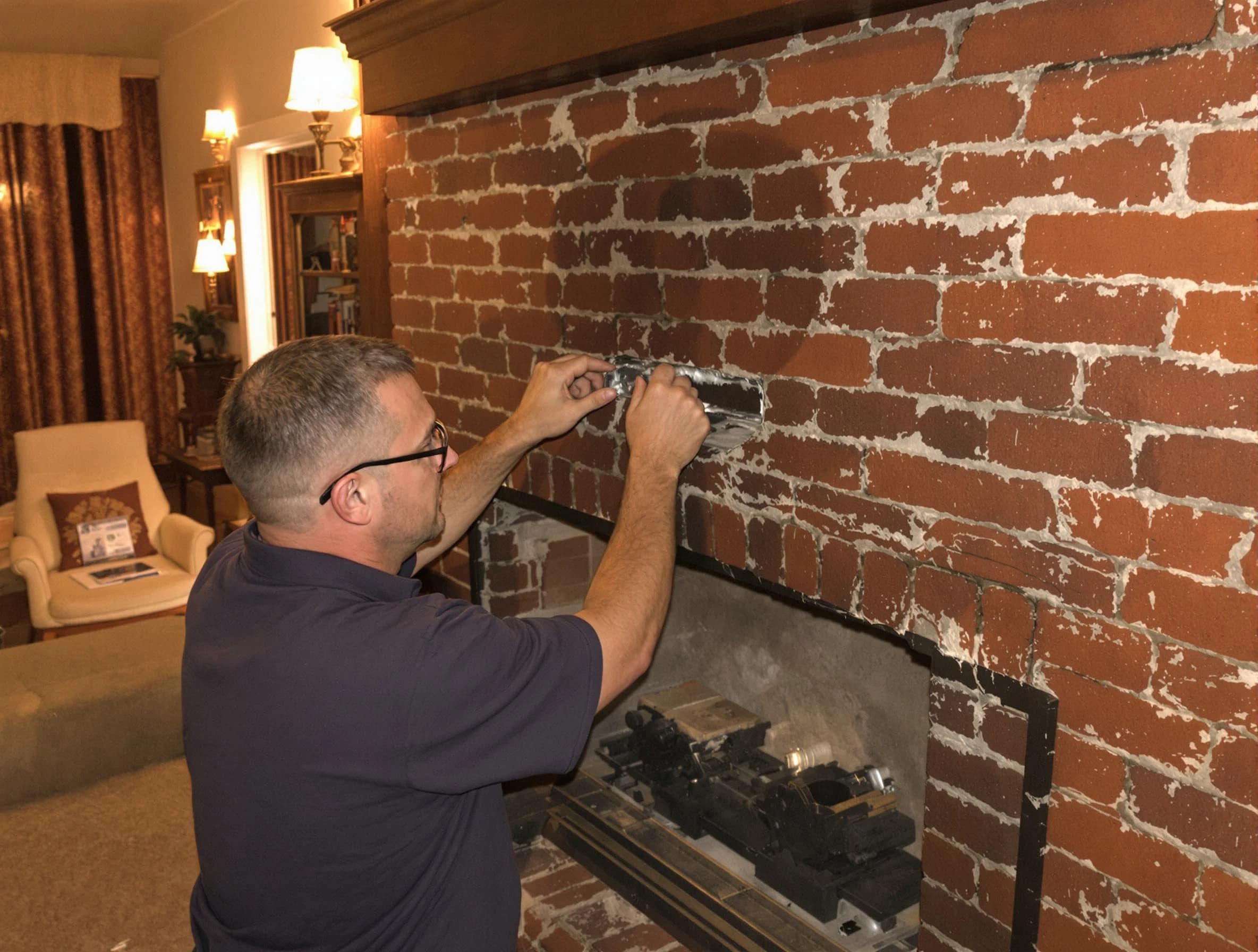 Wilkinsburg Chimney Sweep expert fixing a fireplace in Wilkinsburg, PA