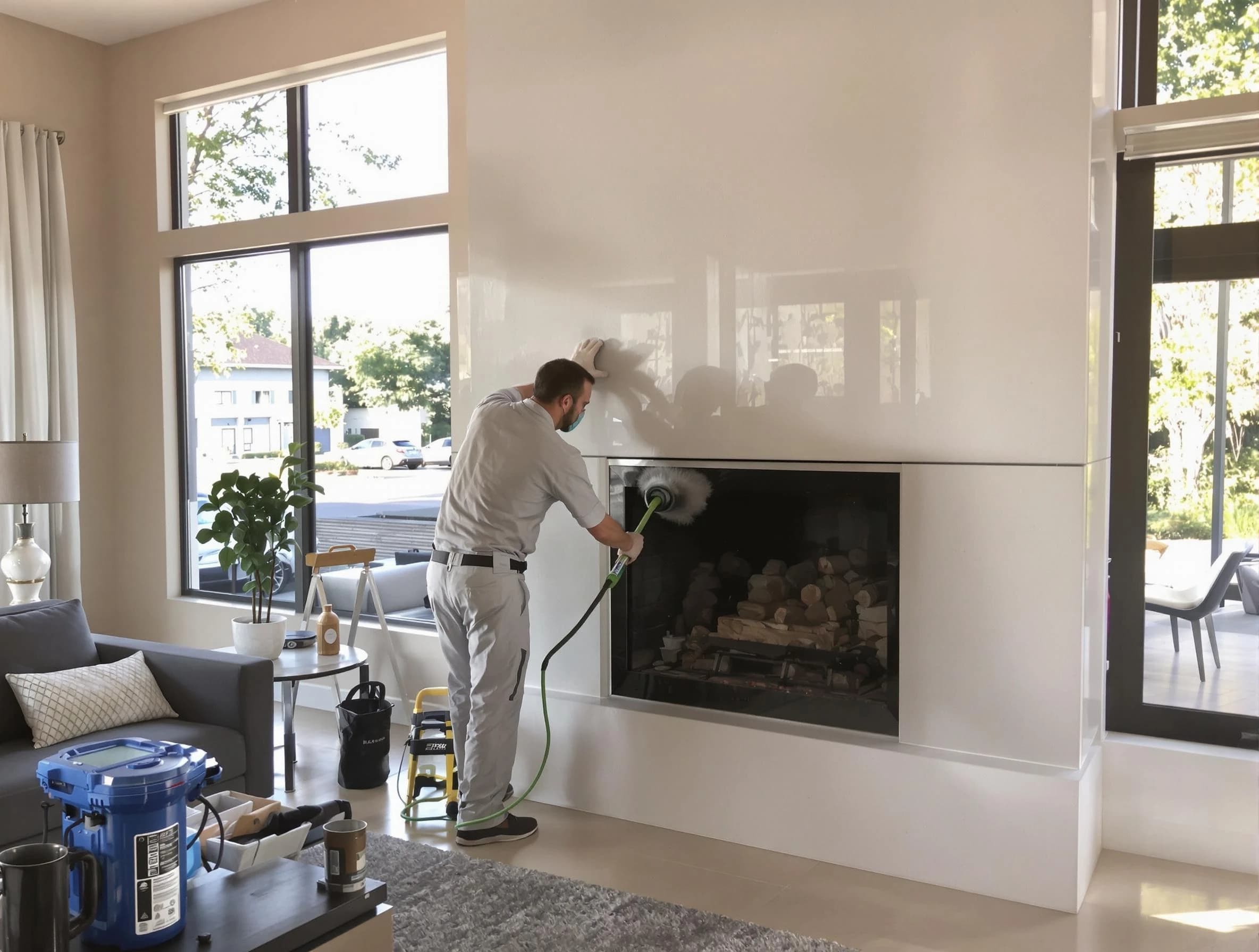 Wilkinsburg Chimney Sweep performing thorough soot removal in Wilkinsburg, PA