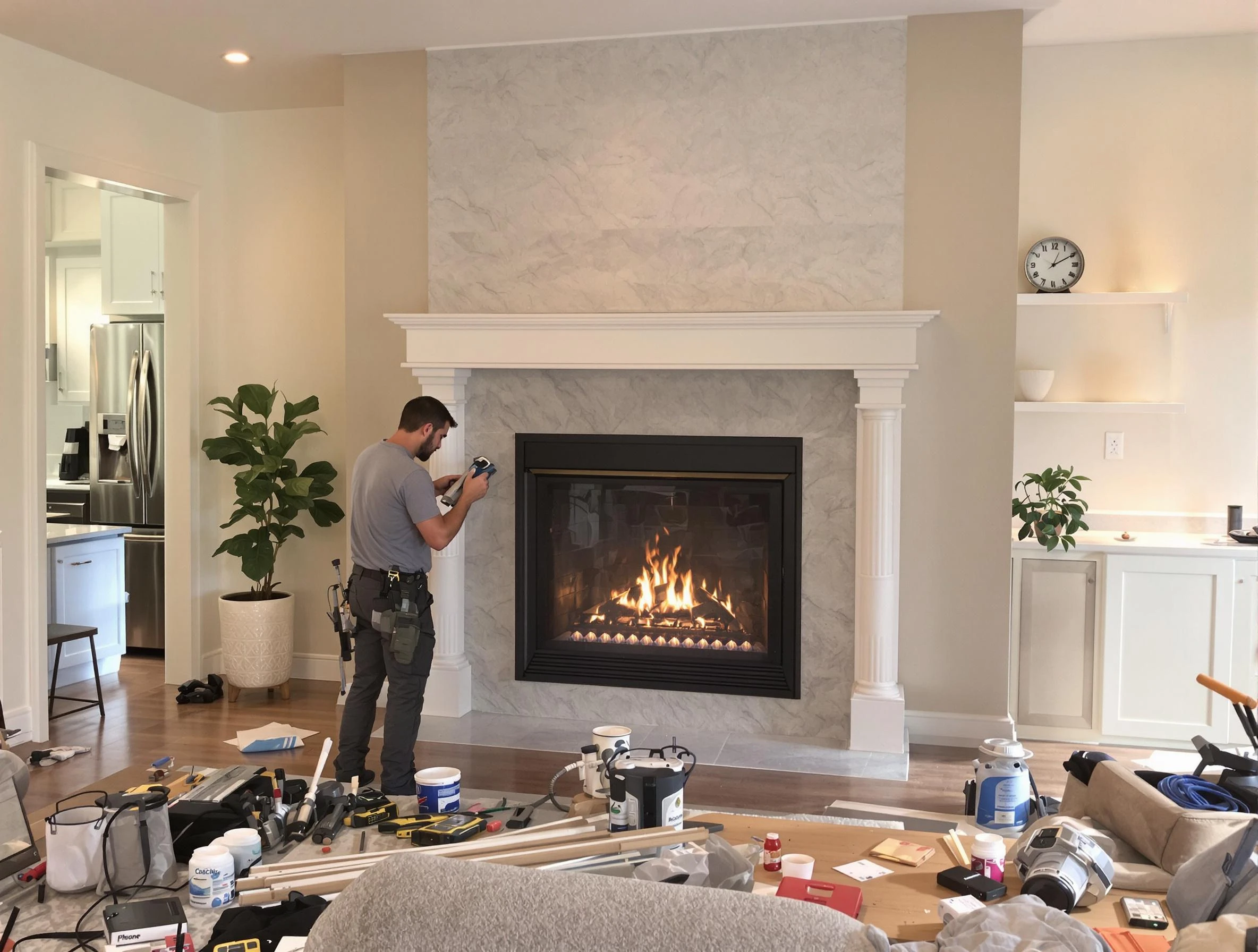 Newly installed fireplace by Wilkinsburg Chimney Sweep in Wilkinsburg, PA